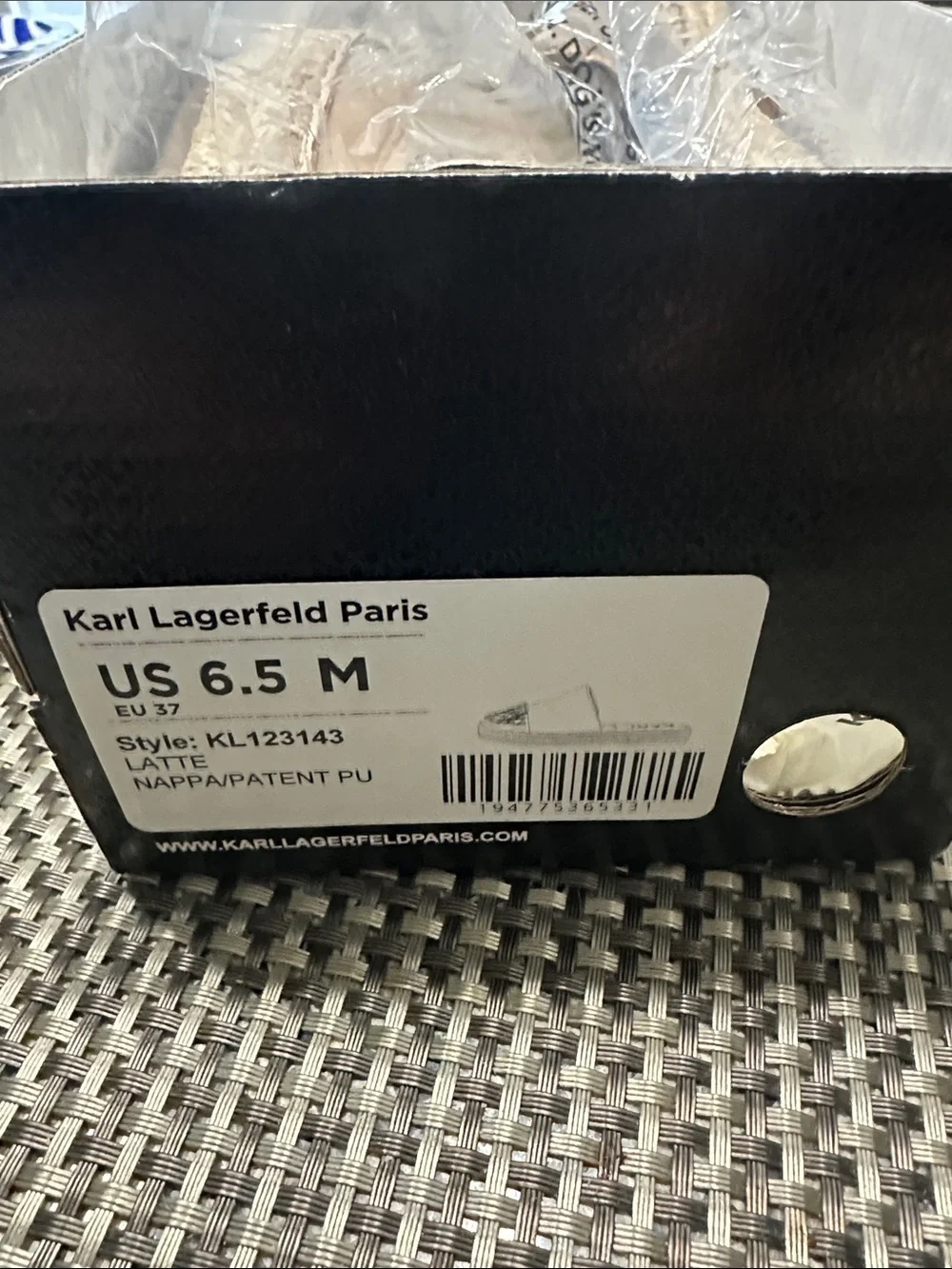 Karl Lagerfeld Black and White Branded Shoe Box